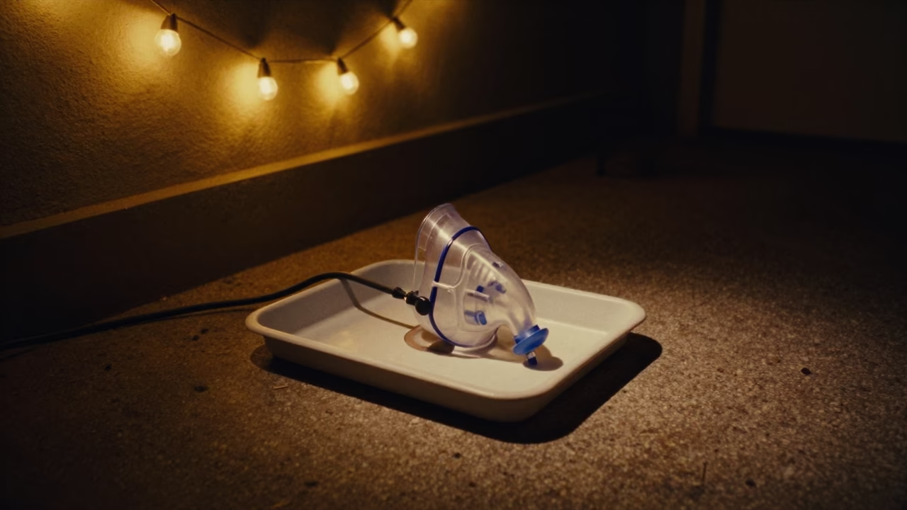 Bird Nebulizer Mask Tray Midnight Glow in inside a grooming bay in Maturín