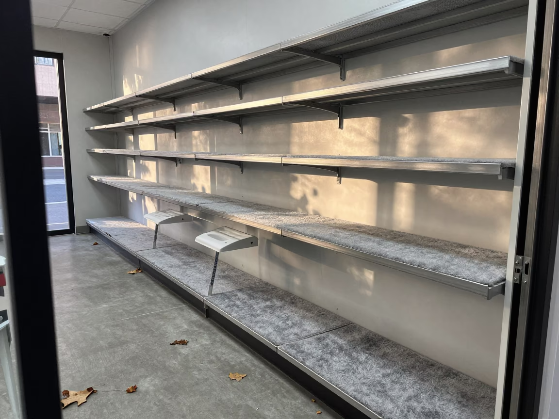 Bird Perch Bench in Late Autumn Pet Store in inside a pet store aisle in Puente Alto