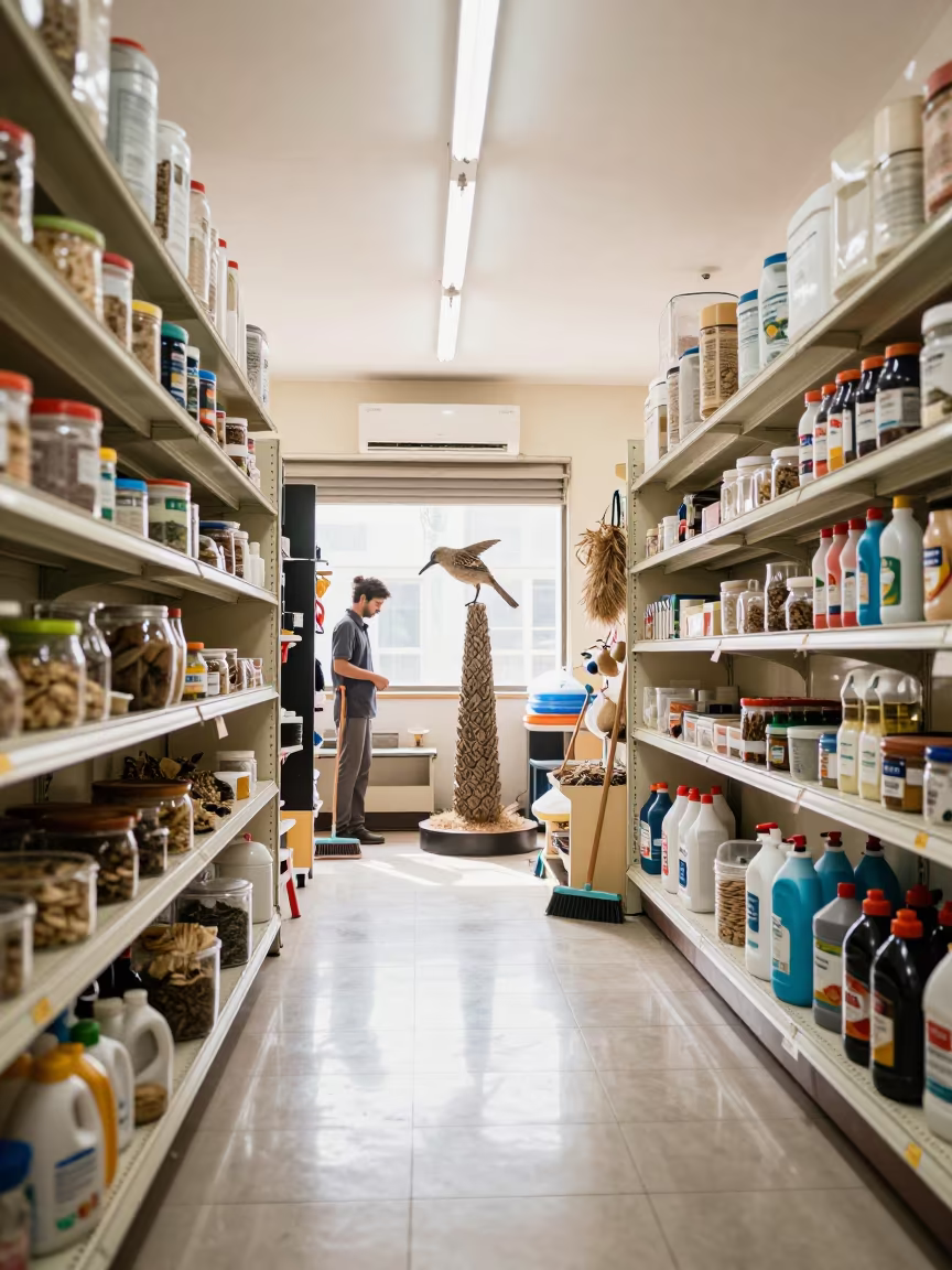 Bird Scale Stand in Pet Store Aisle in inside a pet store aisle in Meerut