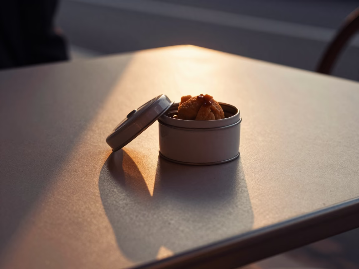 Bistro Table at Sunset Light in Lyon in in Lyon, France