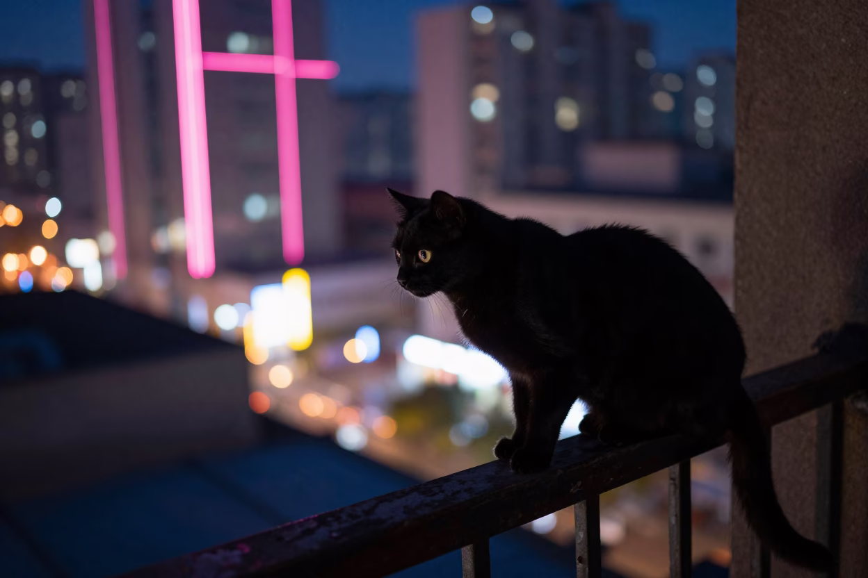 Black Cat in Beijing in in Beijing, China