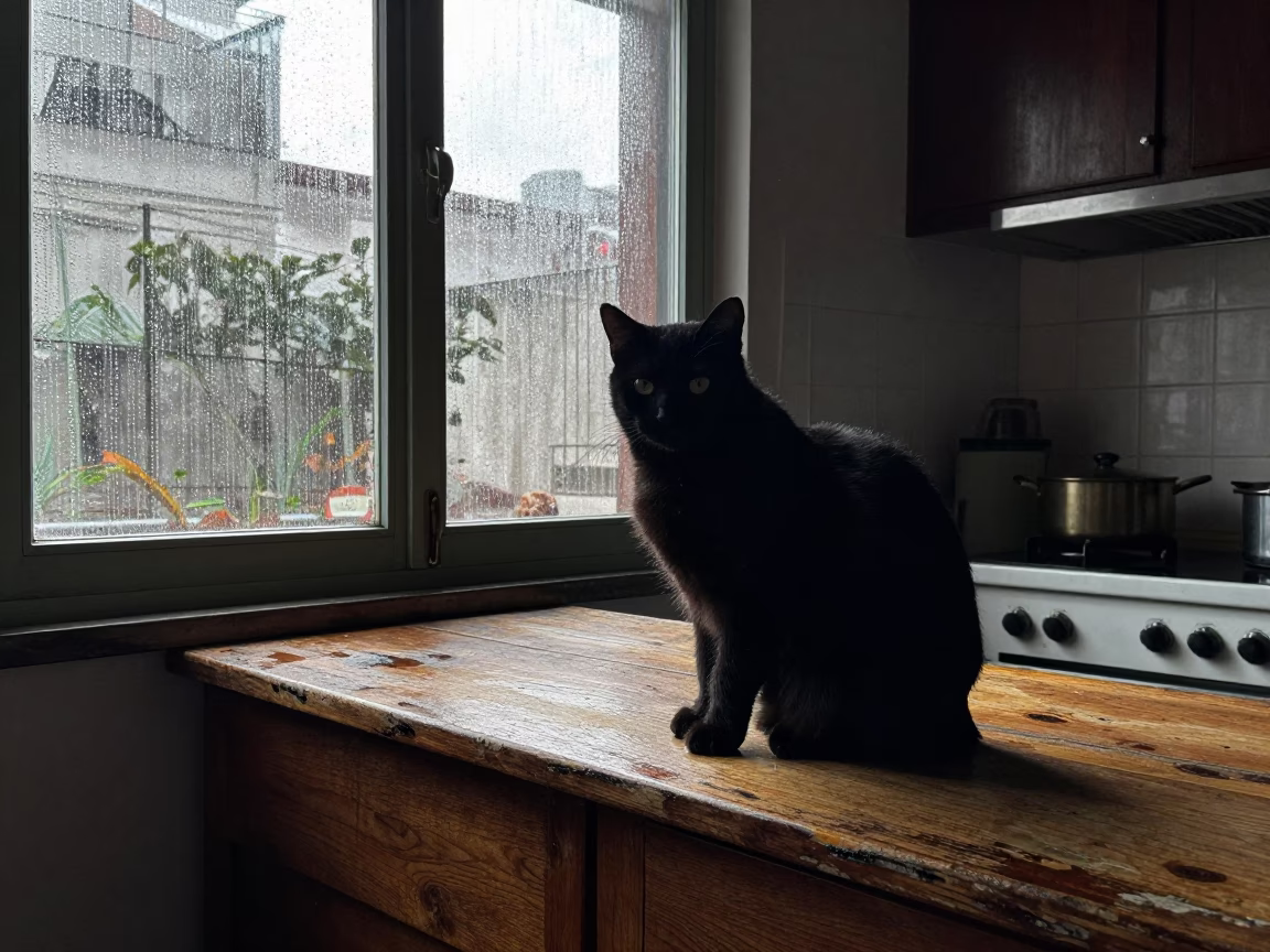 Black Cat in Buenos Aires in in Buenos Aires, Argentina