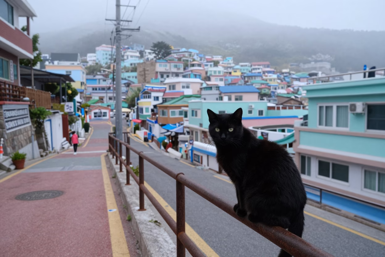 Black Cat in Busan in in Busan, South Korea