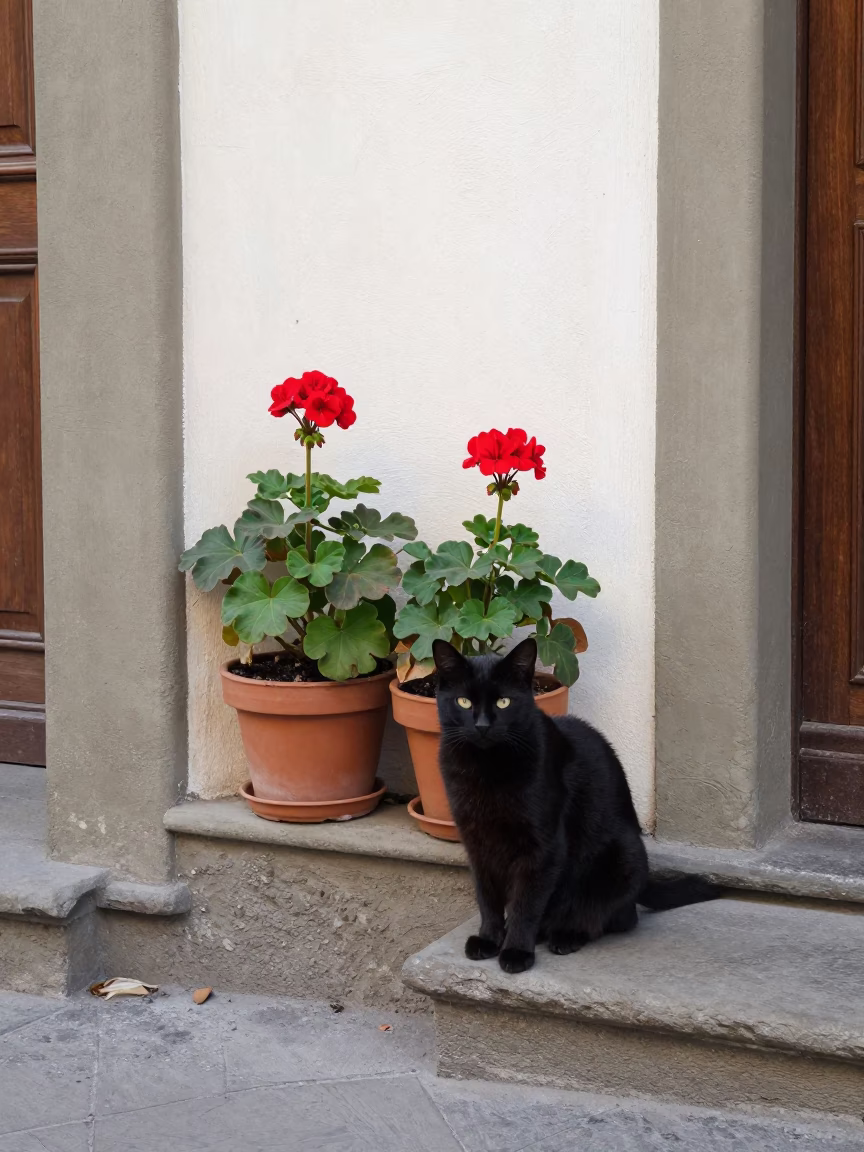 Black Cat in Florence in in Florence, Italy