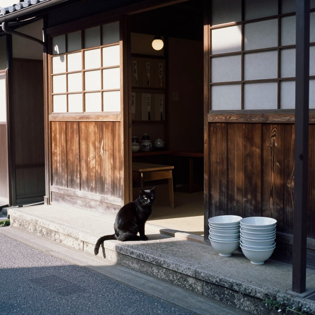 Black Cat in Fukuoka in in Fukuoka, Japan