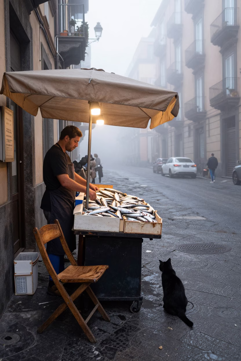 Black Cat in Naples in in Naples, Italy