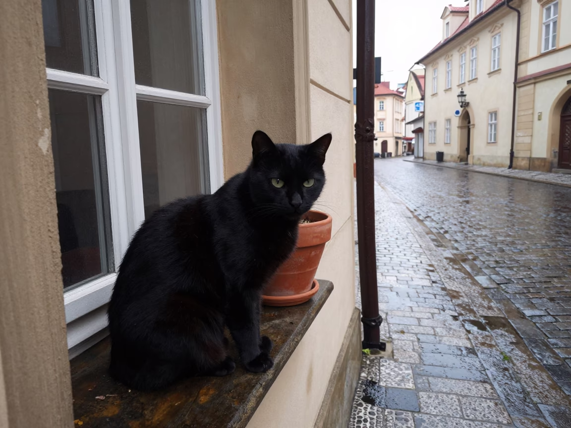 Black Cat in Prague in in Prague, Czech Republic
