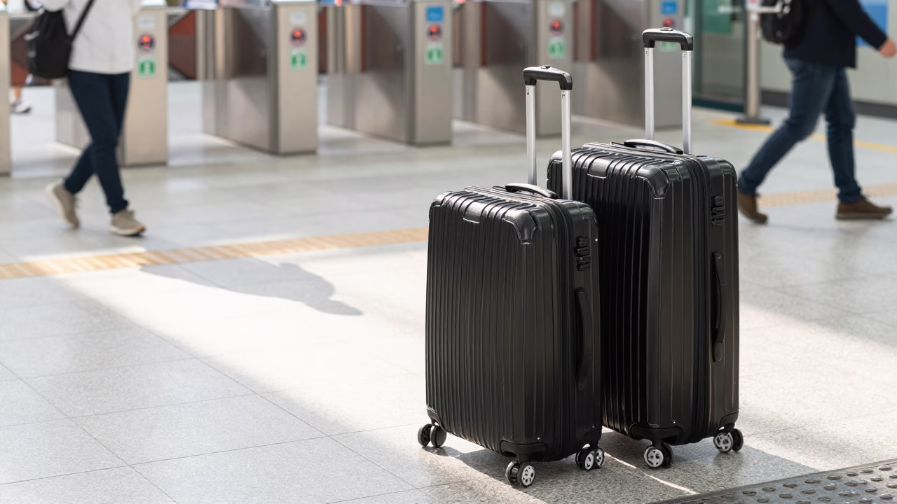 Black Hard-shell Suitcases in Seoul in in Seoul, South Korea