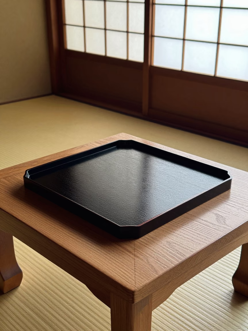 Black Lacquered Tea Tray in Tokyo in in Tokyo, Japan
