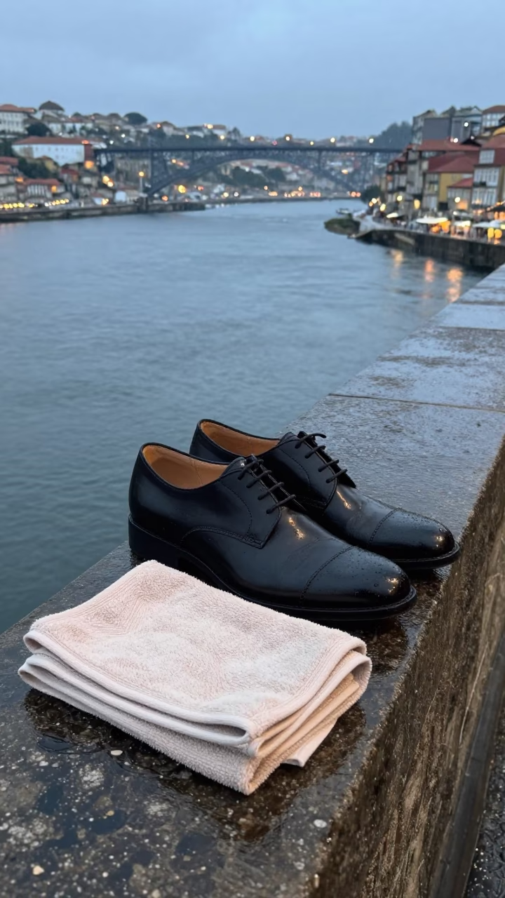 Black Leather Shoes in Porto in in Porto, Portugal