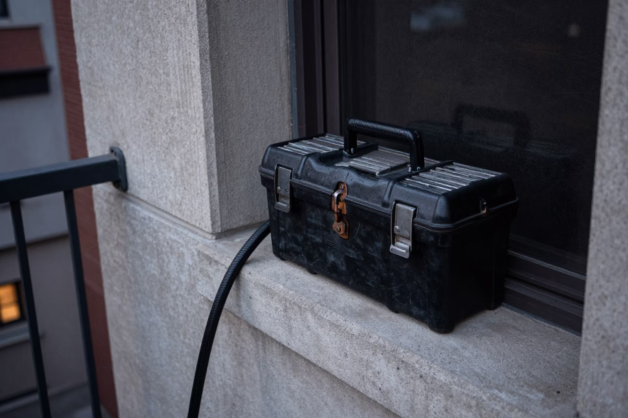Black Metal Toolbox in Montreal in in Montreal, Canada