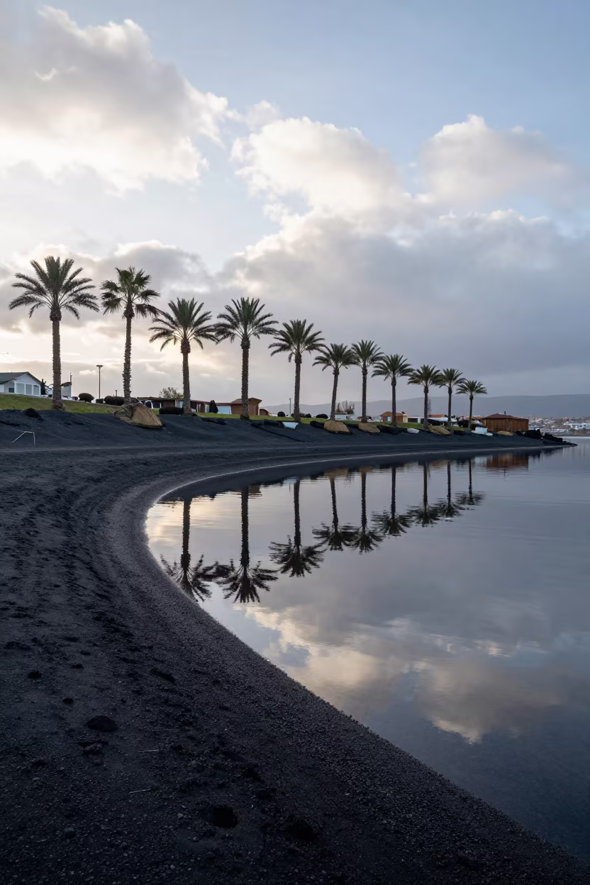 Black Sand Beach Mirrors Tbilisi Sky in near Tbilisi