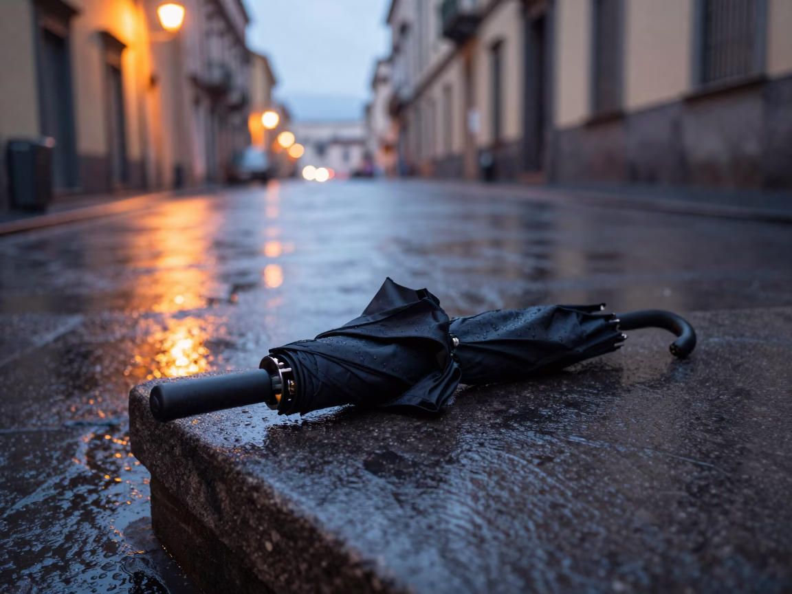 Black Umbrella in Naples in in Naples, Italy