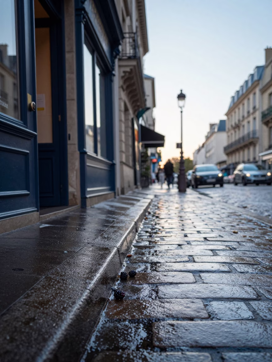Blackberry just after sunrise in Paris in in Paris, France