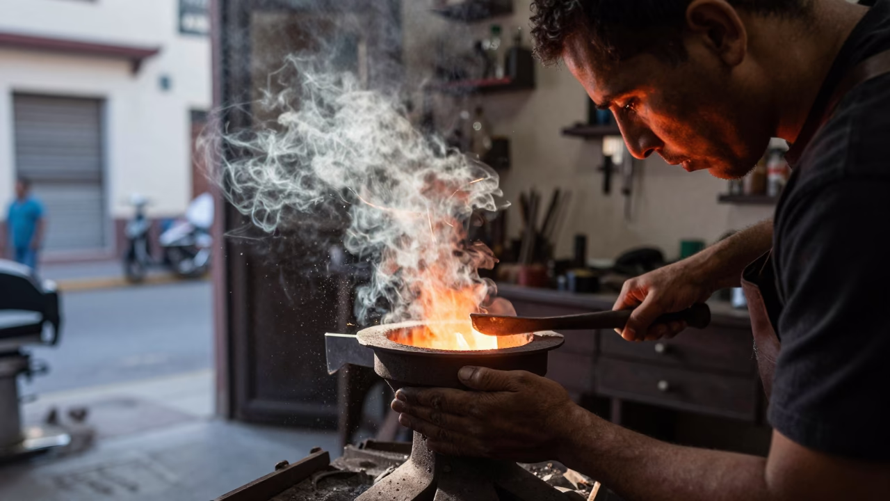 Blacksmith Portrait in Culiacán Barber Shop in inside a small barber shop in Culiacán