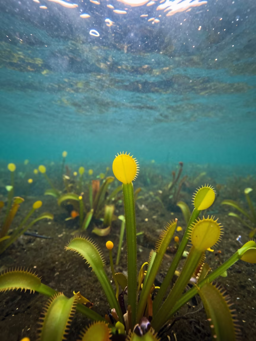 Bladderwort Yellow Traps Underwater Busan in near Haeundae, Busan
