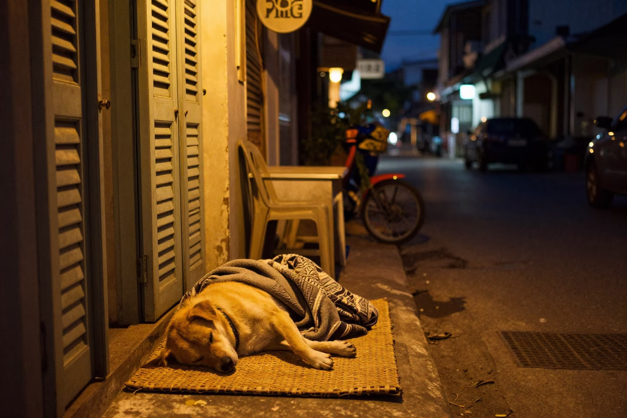 Blankets after dark in Phuket in in Phuket, Thailand