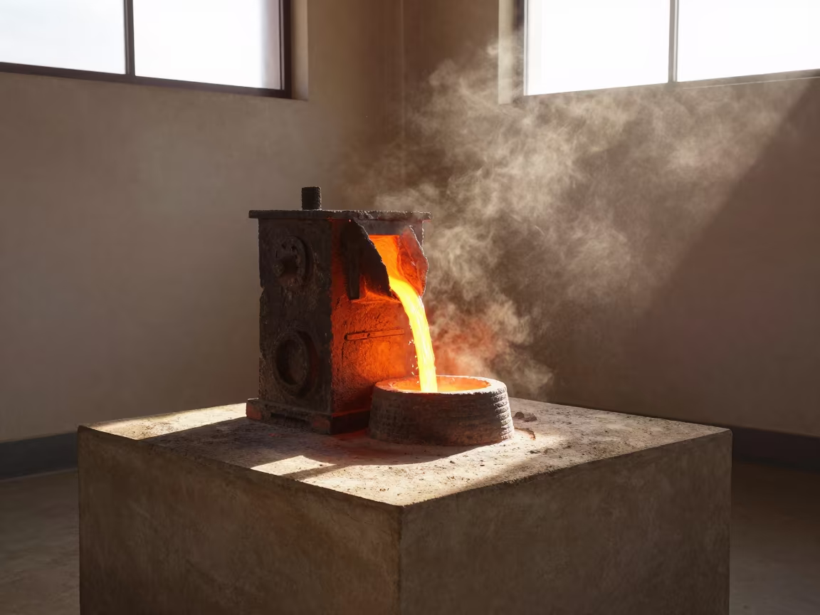 Blast Furnace Iron Sparks Museum Plinth Abeokuta in on a museum plinth in Abeokuta