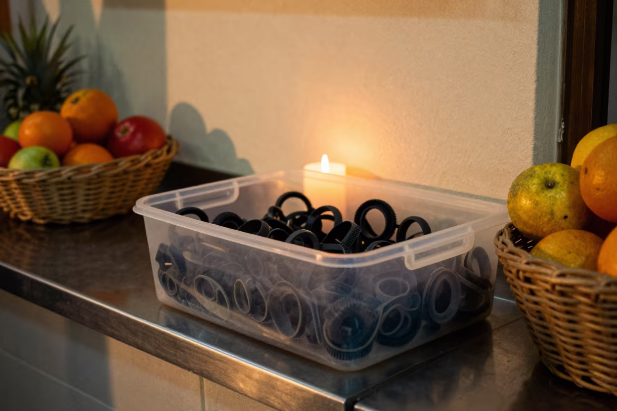 Blender Gasket Bin in Cairo Juice Bar in inside a storefront display zone near Ismailia