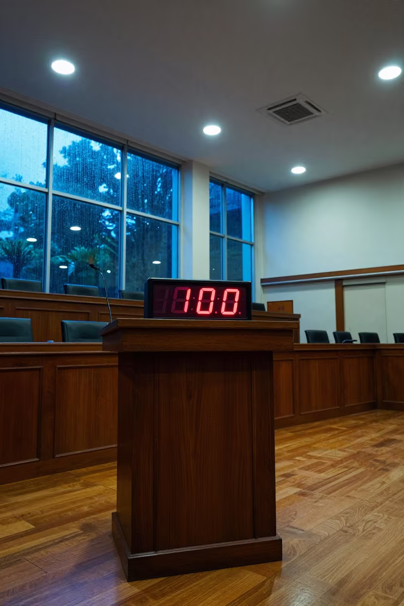 Blinking Timer in Quezon City Council Chamber in inside a council chamber in Quezon City