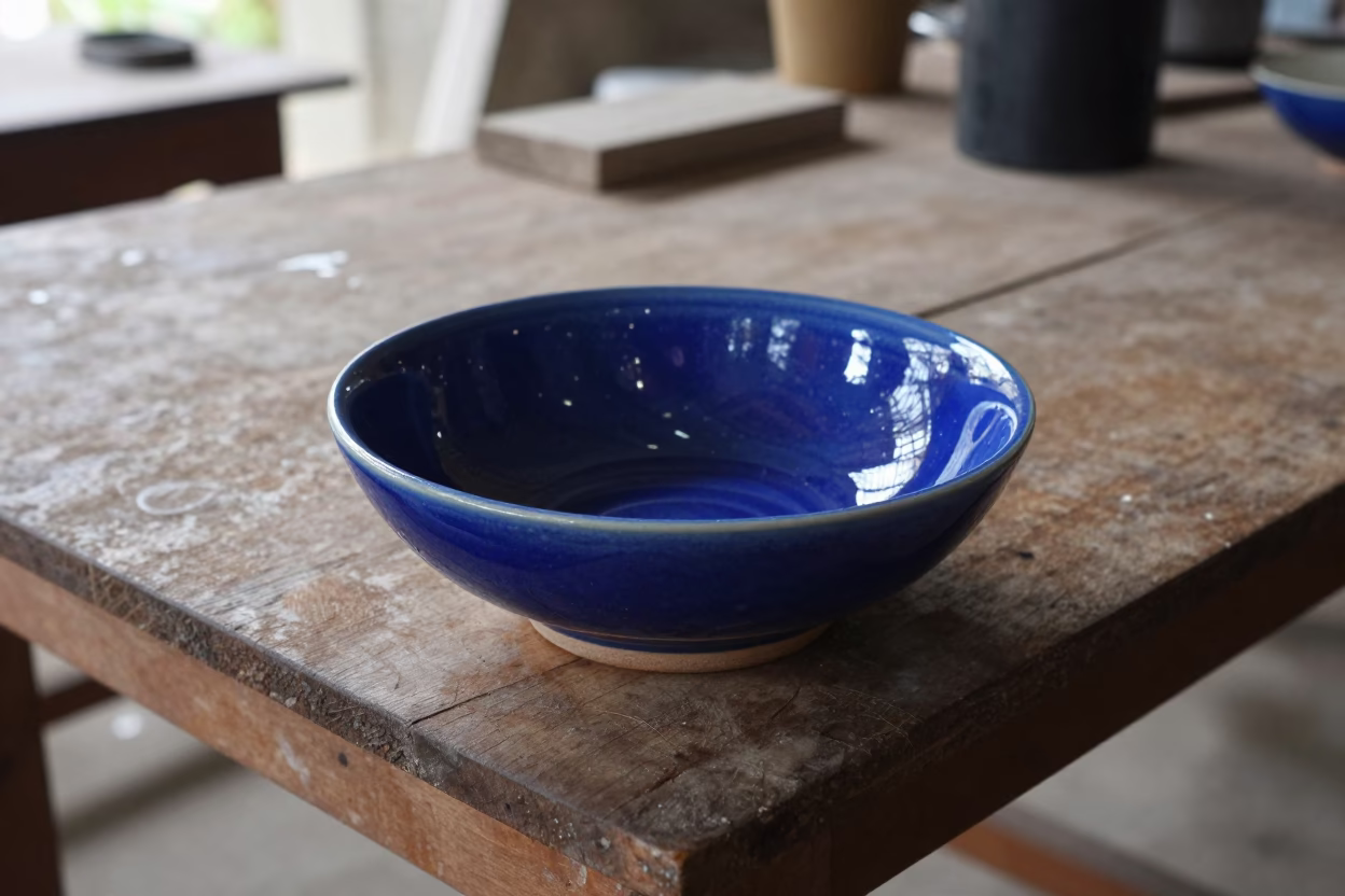 Blue Ceramic Bowl in Yogyakarta in in Yogyakarta, Indonesia