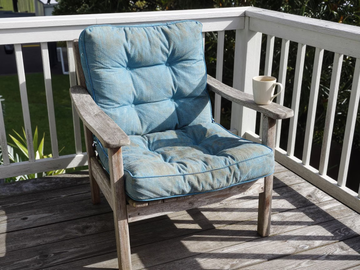 Blue Chair Cushion in Auckland in in Auckland, New Zealand