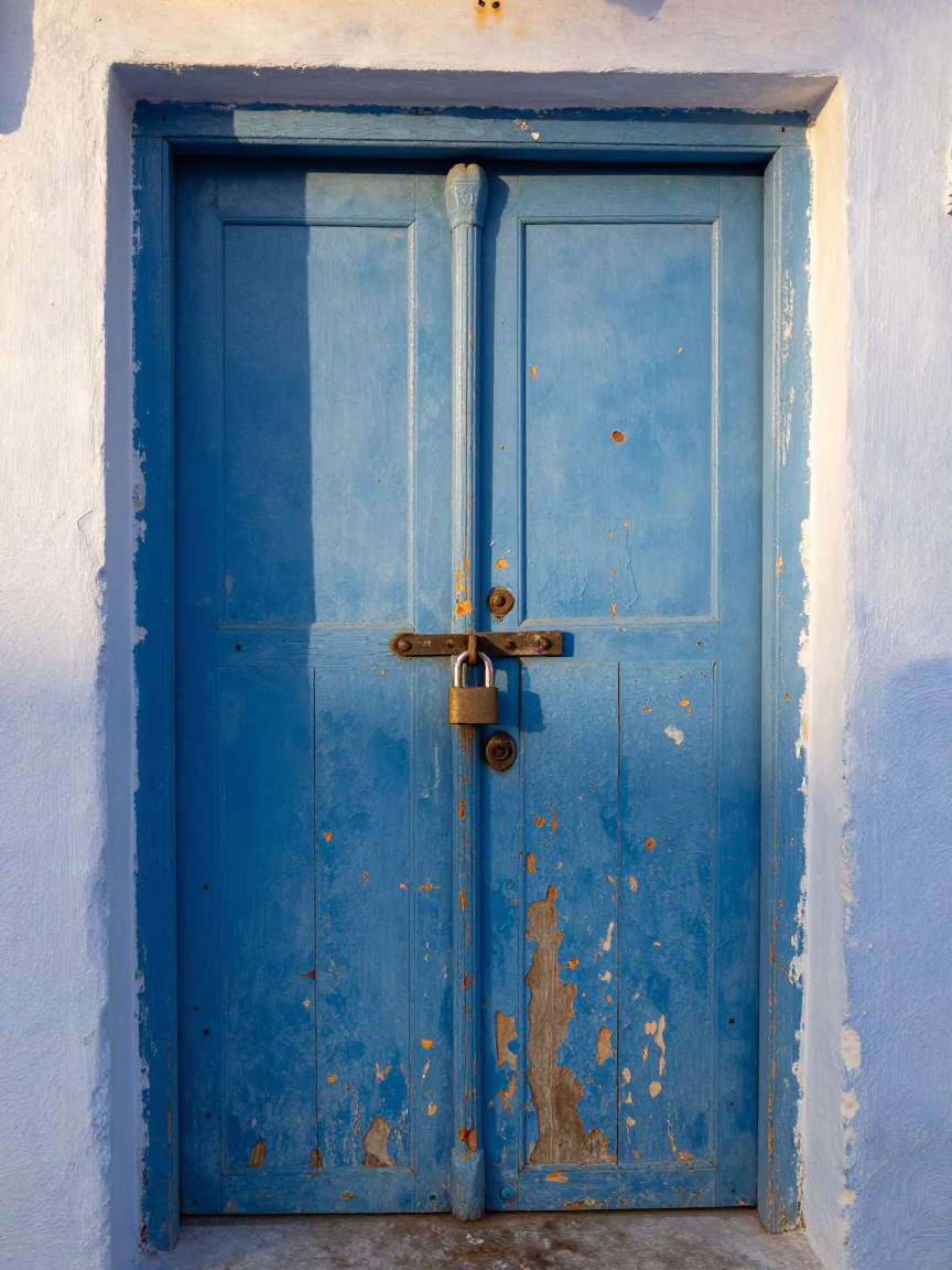 Blue Door in Essaouira in in Essaouira, Morocco