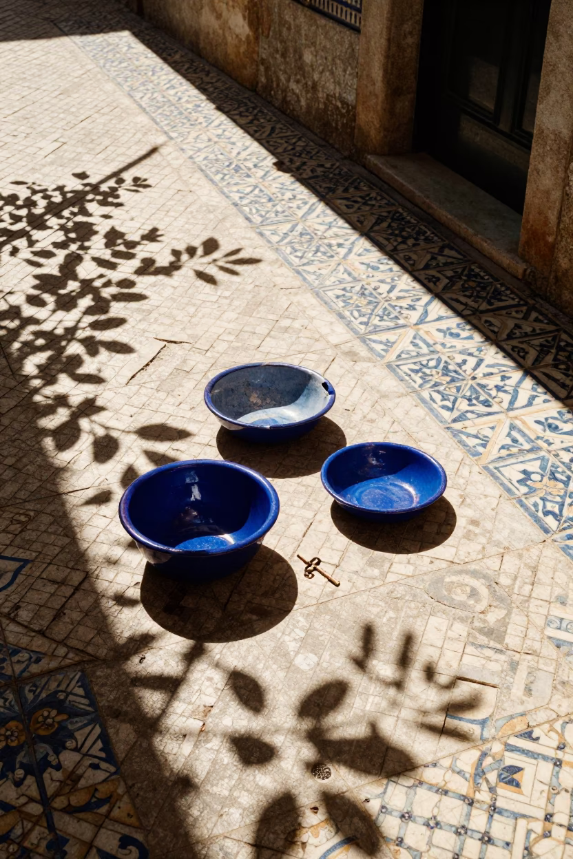 Blue Enamel Bowls And Key Bowl in Lisbon in in Lisbon, Portugal