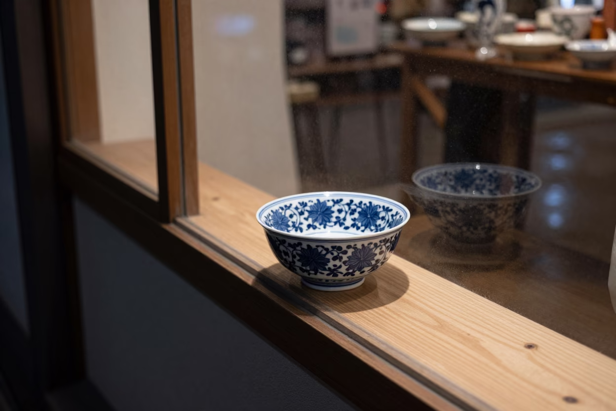 Blue Floral Pattern in Osaka in in Osaka, Japan