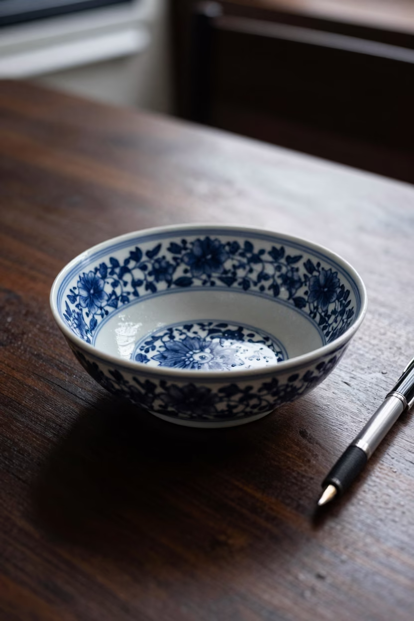 Blue Floral Porcelain Bowl in Melbourne in in Melbourne, Australia
