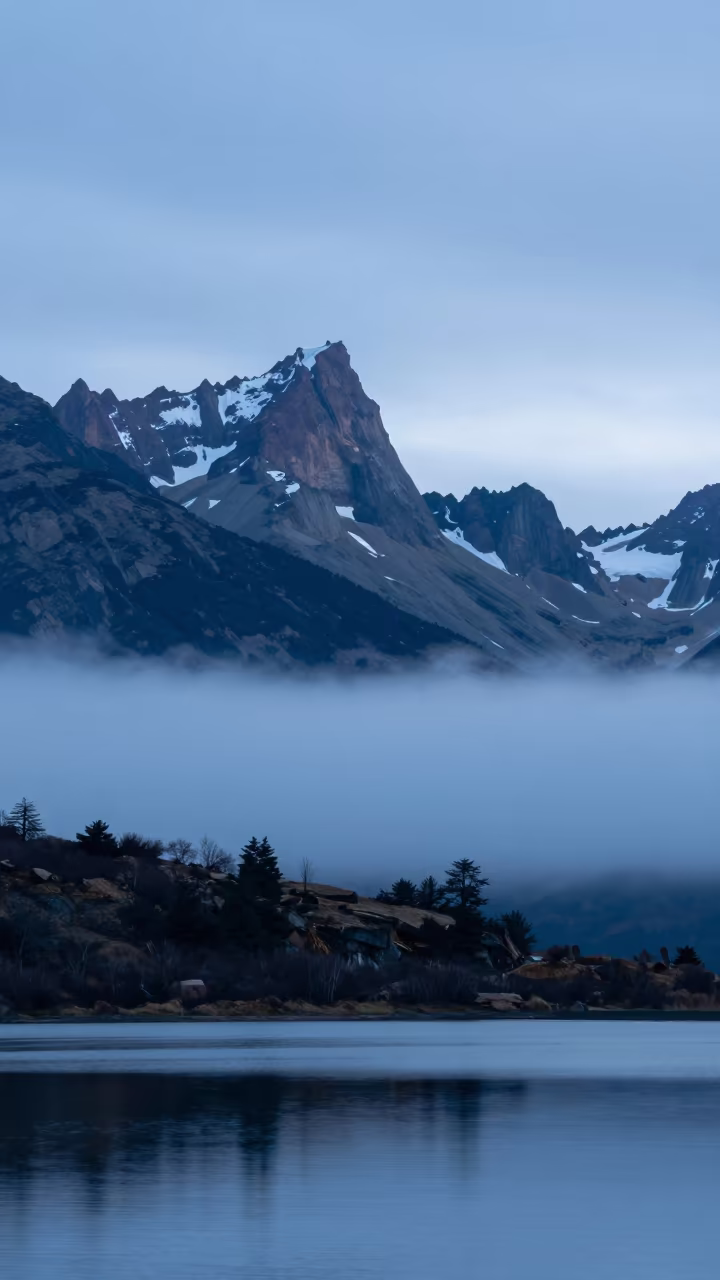 Blue Haze Mountain Ridges Patagonia Dawn in in Patagonia