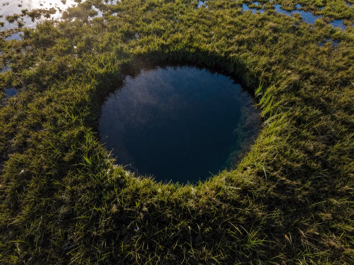 Blue Hole Above Seagrass Meadow Salvador in above a seagrass meadow near Salvador