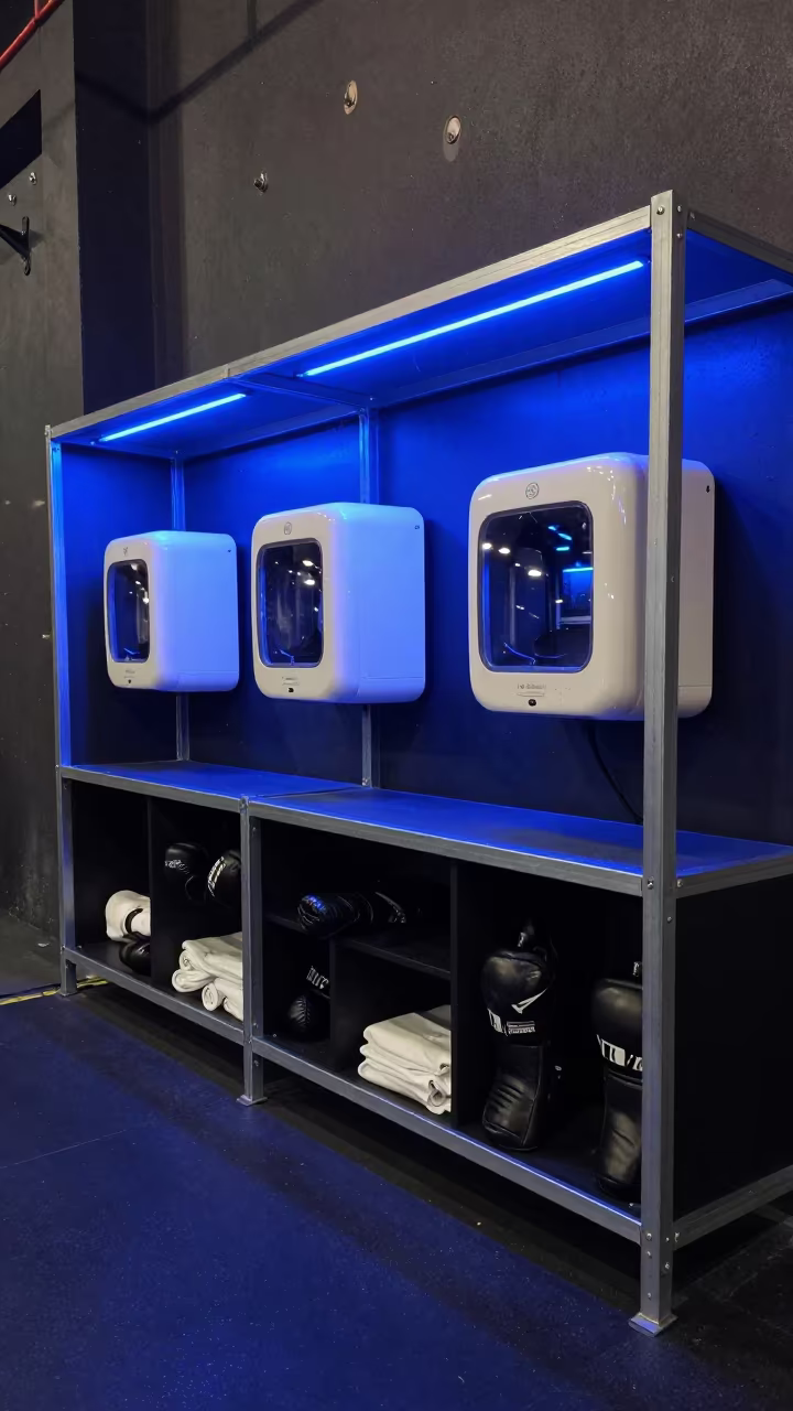 Blue Hour Boxing Station in Barranquilla Gym in inside a climbing gym warmup zone in Barranquilla