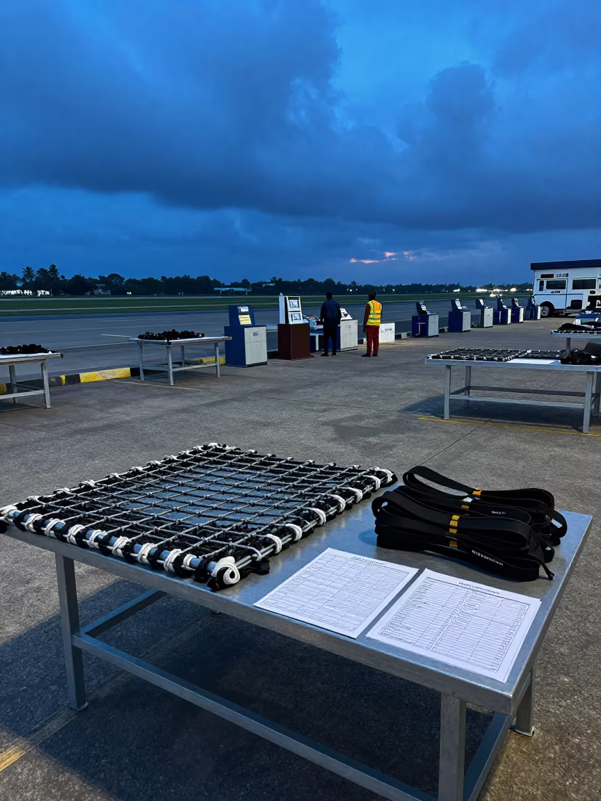 Blue Hour Cargo Build Area Mombasa Logistics in at an airport cargo build area in Mombasa