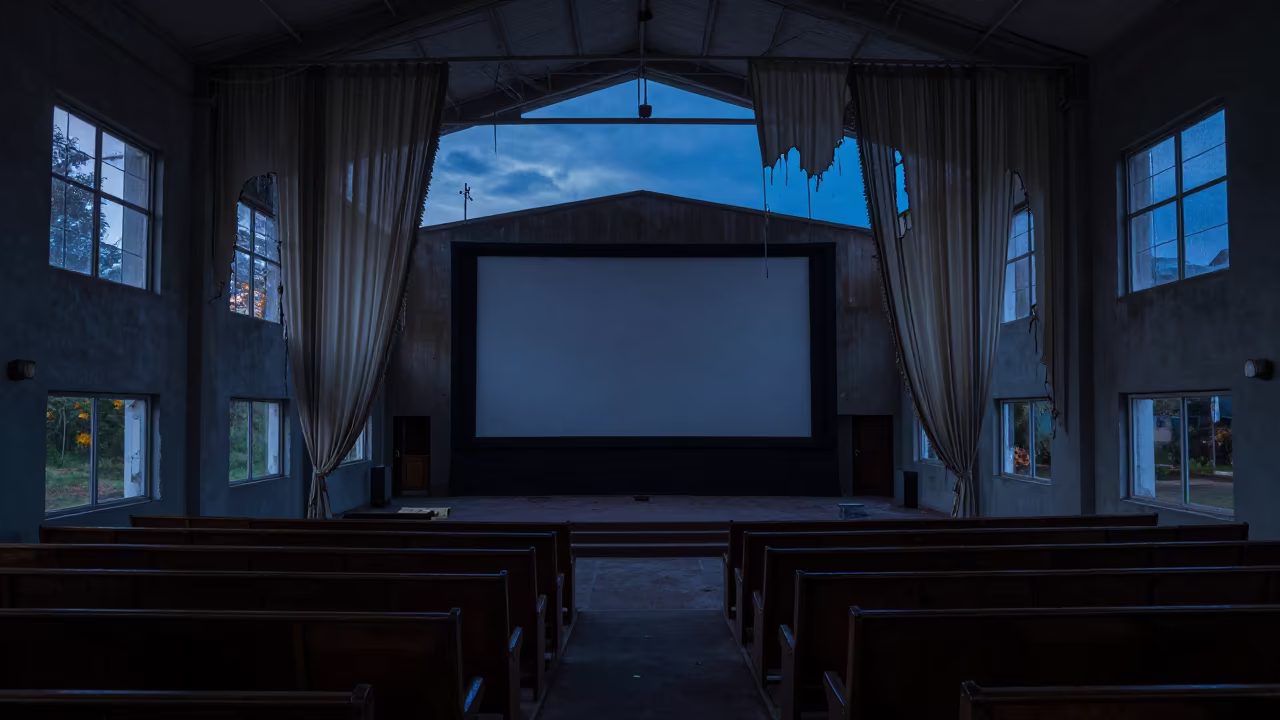 Blue Hour Cinema in Santiago Prayer Hall in in a prayer hall near Bellavista, Santiago