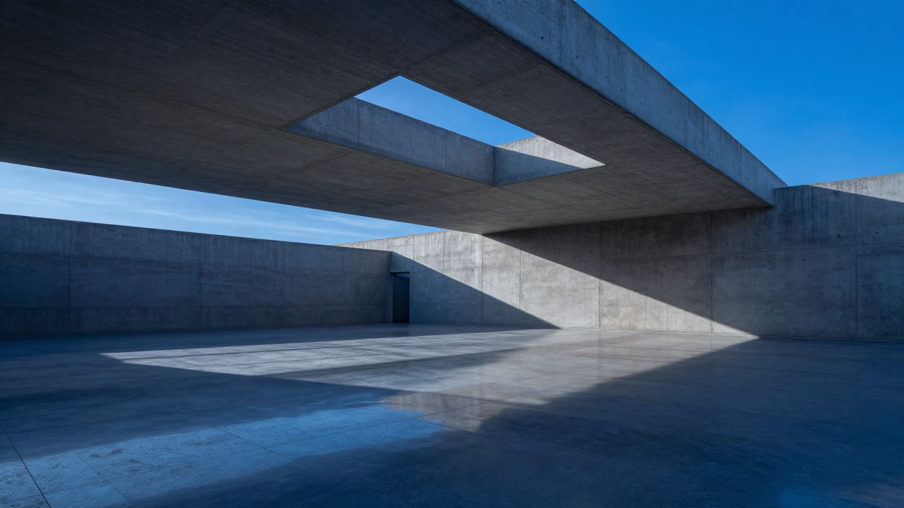 Blue Hour Concrete Vestibule Maracaibo in inside a skylit passageway in Maracaibo