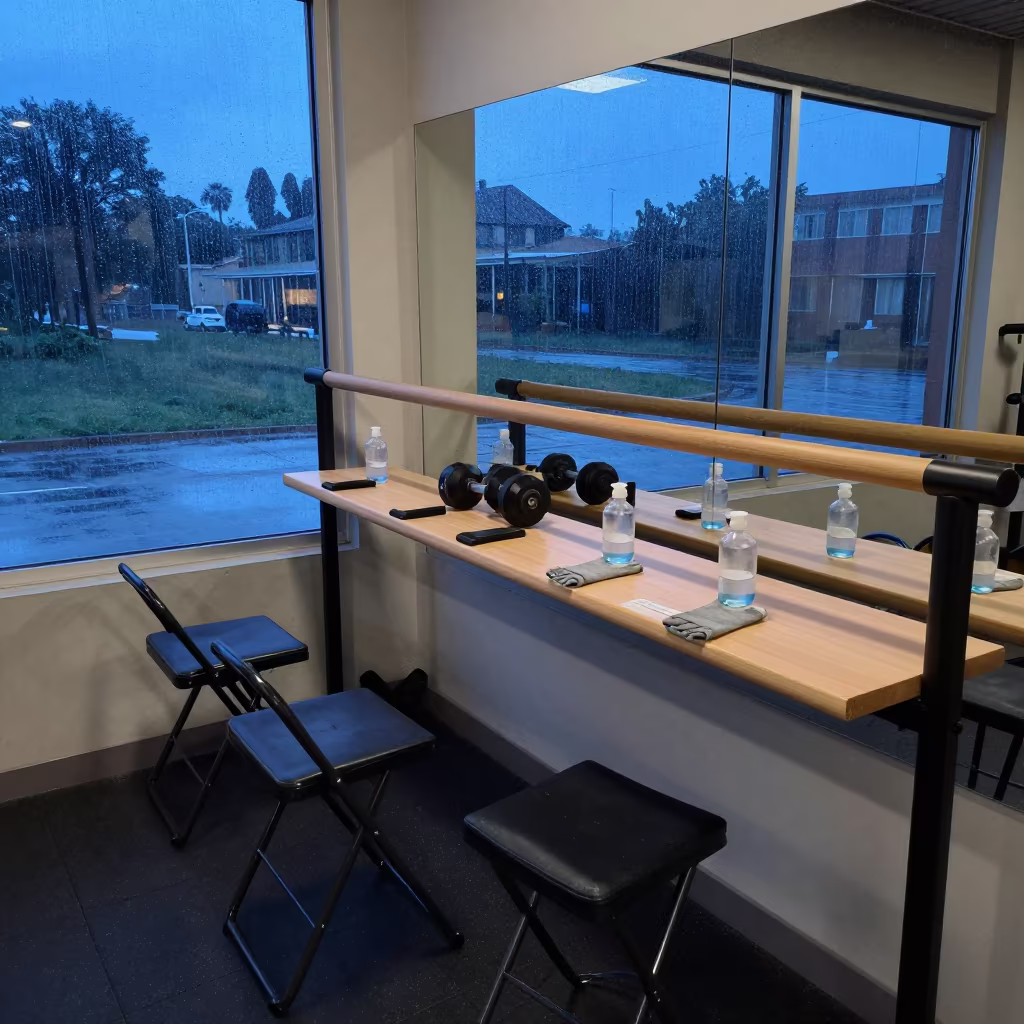 Blue Hour Gym Equipment and Toe Socks in at a gym check-in desk in Enugu