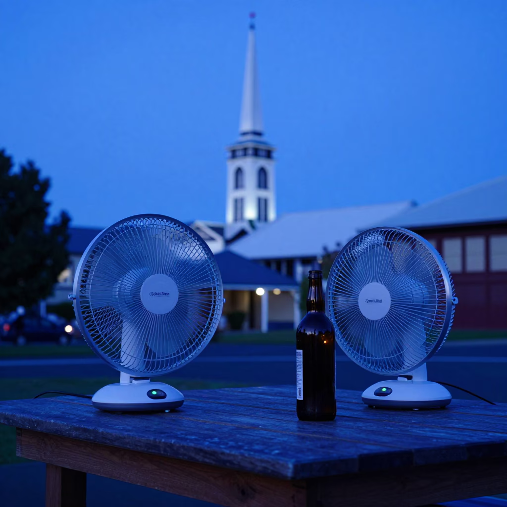 Blue Hour in Christchurch at The Last Blue Light Of Evening in in Christchurch, New Zealand