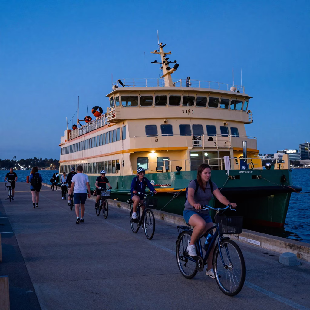 Blue Hour in Perth at The Last Blue Light Of Evening in in Perth, Western Australia, Australia