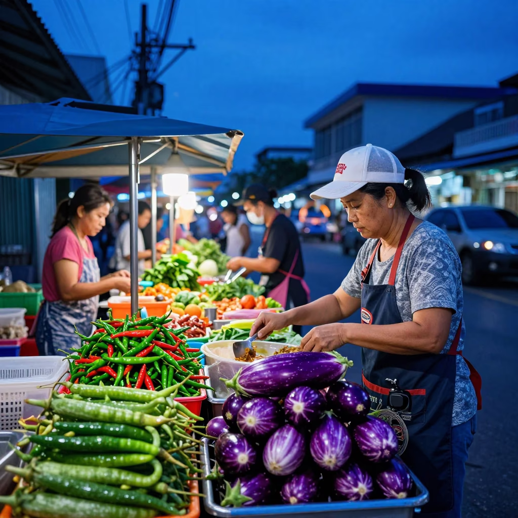 Blue Hour in Phuket at The Last Blue Light Of Evening in in Phuket, Thailand