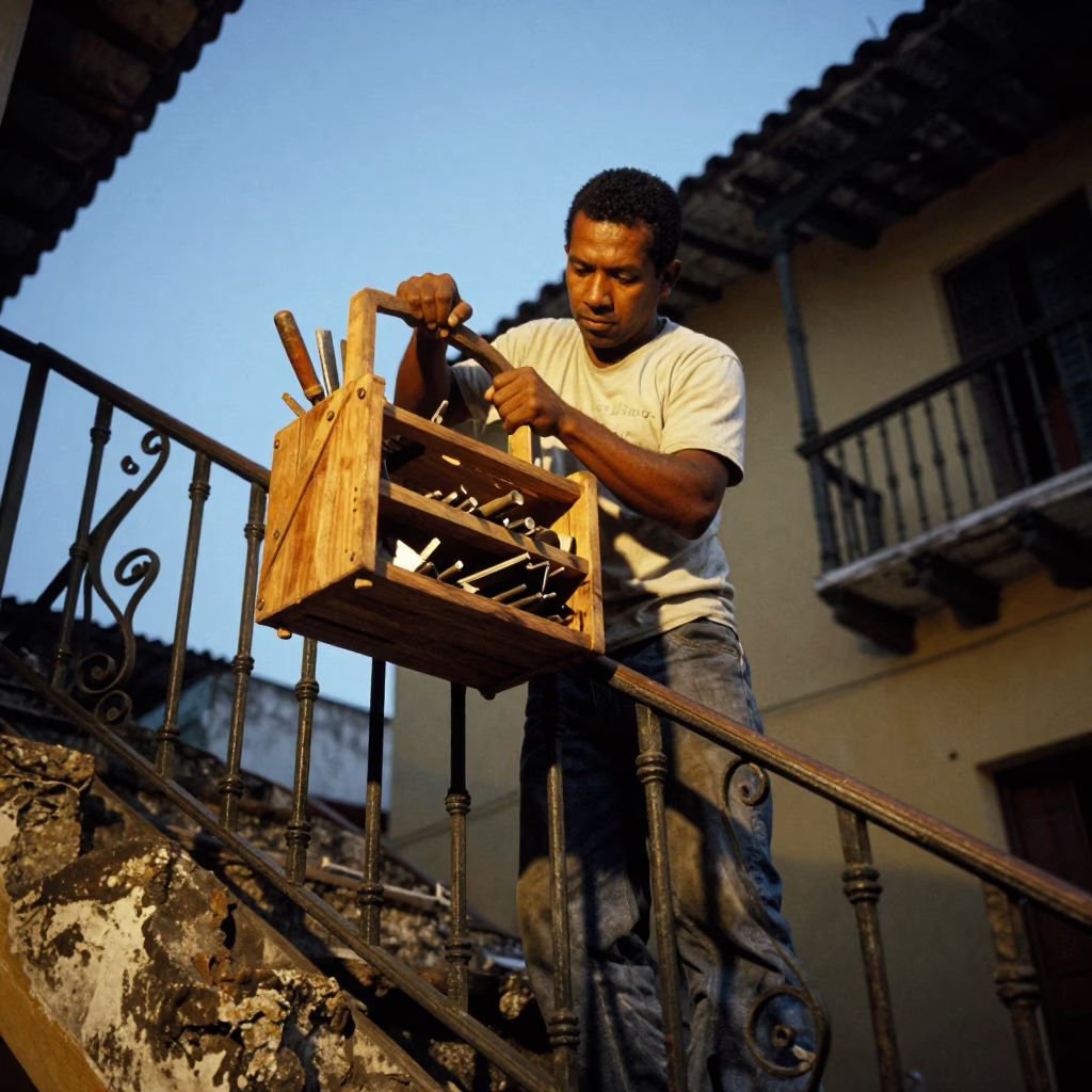 Blue Hour on Artisan in Cartagena in in Cartagena, Colombia