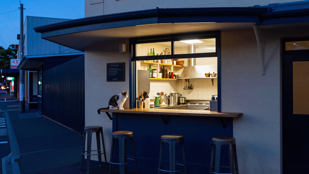Blue Hour on Cat in in Hobart, Tasmania, Australia