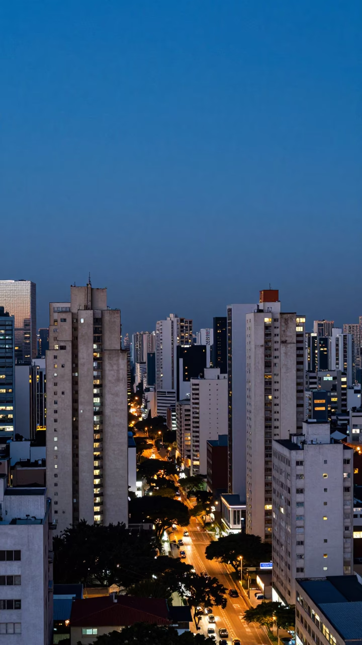 Blue Hour on Cityscape in São Paulo in in São Paulo, Brazil