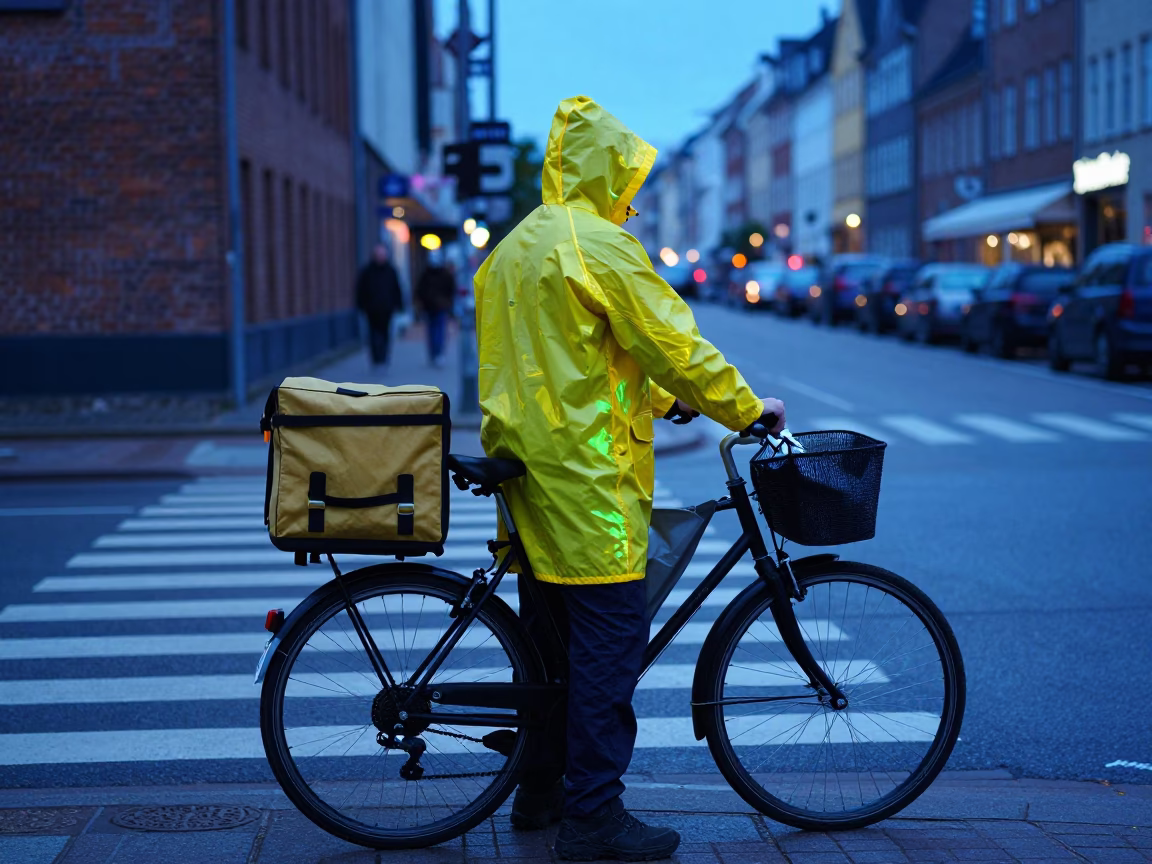 Blue Hour on Courier in Copenhagen in in Copenhagen, Denmark