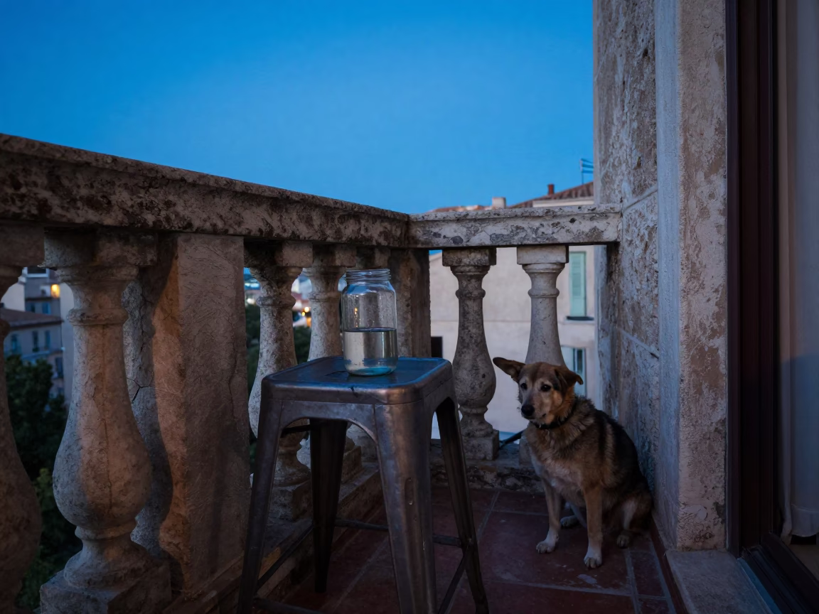 Blue Hour on Dog in Marseille in in Marseille, France