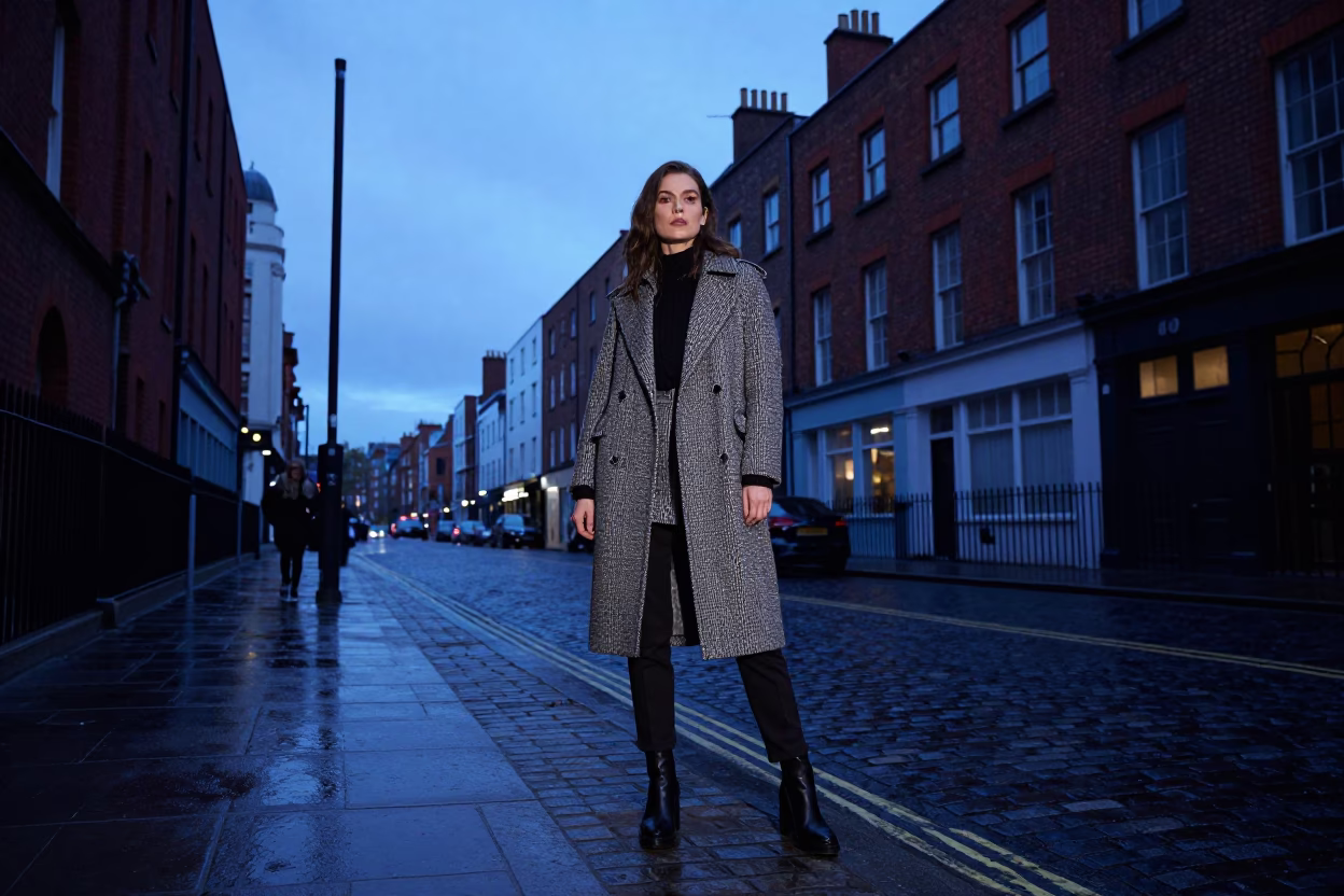 Blue Hour on Fashion Portrait in Dublin in in Dublin, Ireland