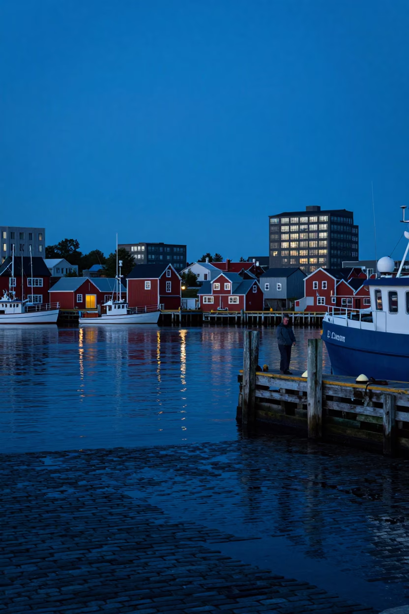 Blue Hour on Fisherman in Halifax in in Halifax, Nova Scotia, Canada