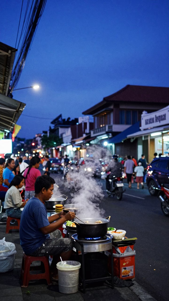 Blue Hour on Scene Bali in Denpasar in in Denpasar, Indonesia