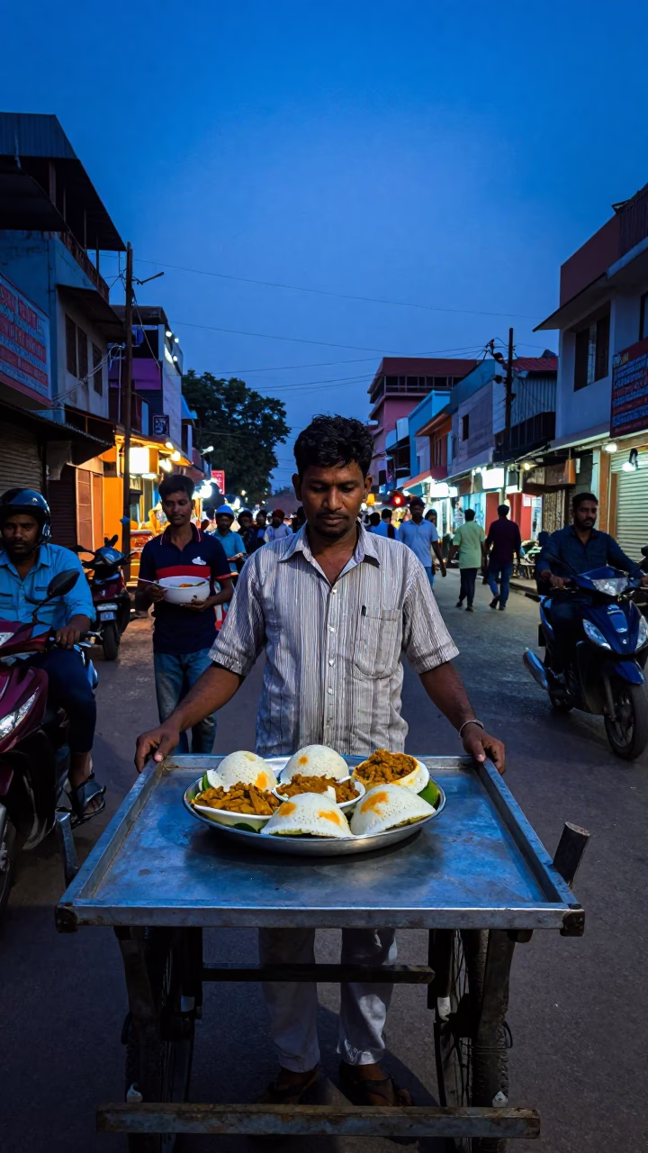 Blue Hour on Street Photography in Hyderabad in in Hyderabad, India