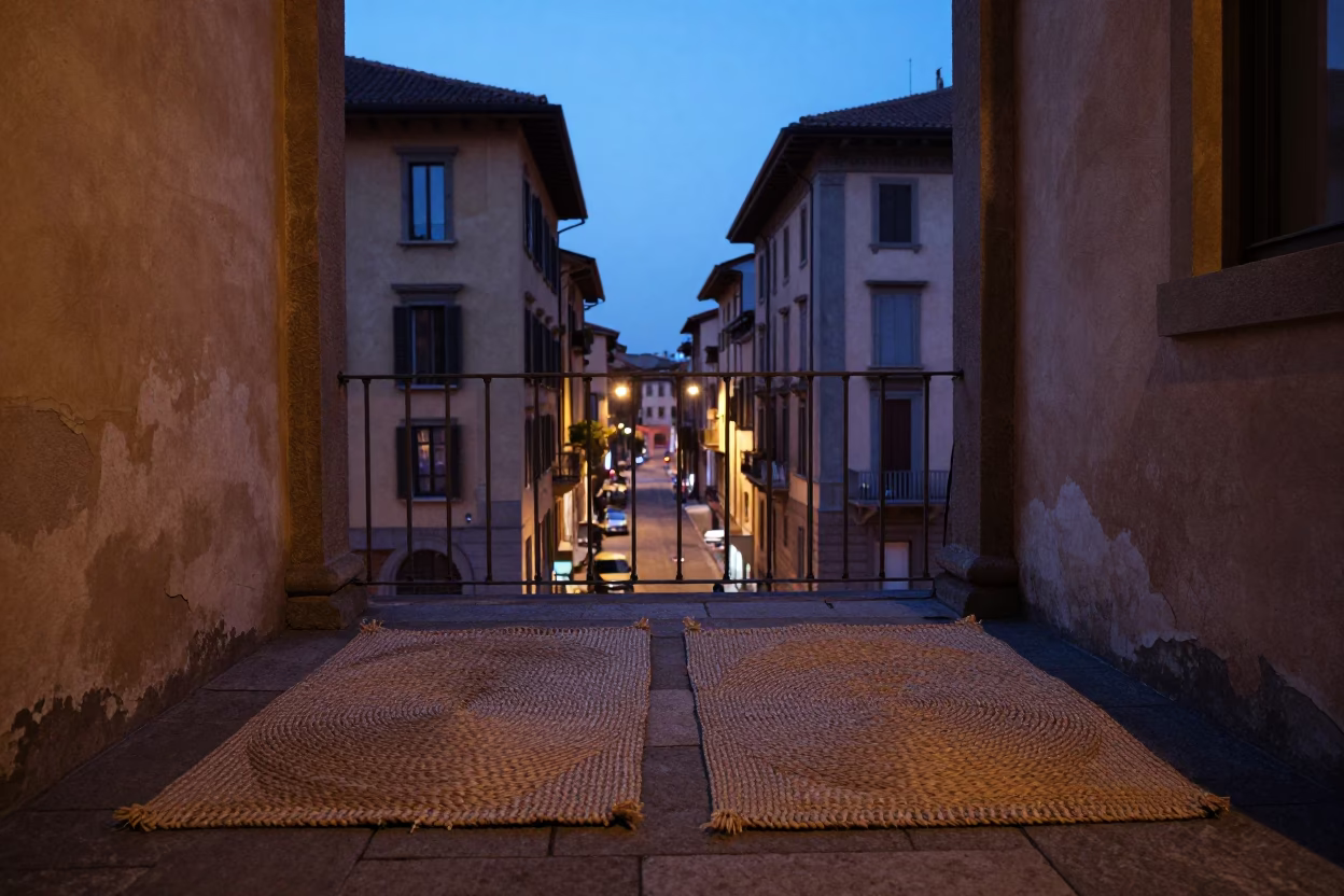 Blue Hour on Street Scene in Milan in in Milan, Italy